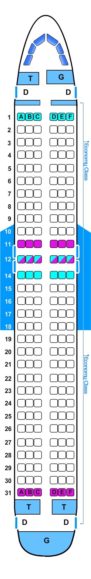 Plan De Cabine Airbus A320 Seatmaestro Fr