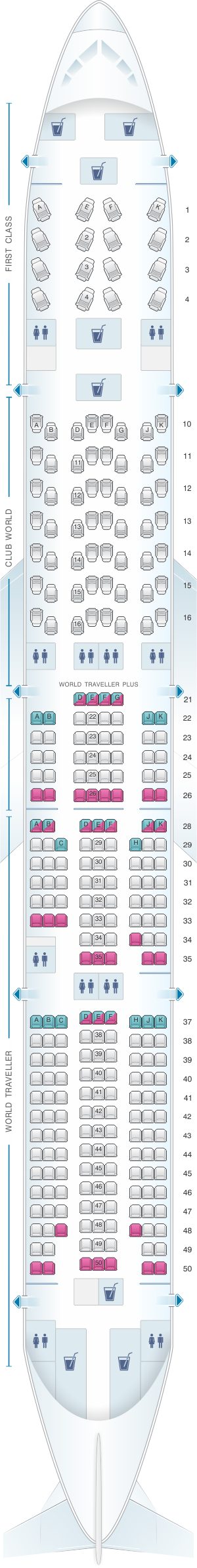 Plan De Cabine British Airways Boeing B777 300 Seatmaestrofr 