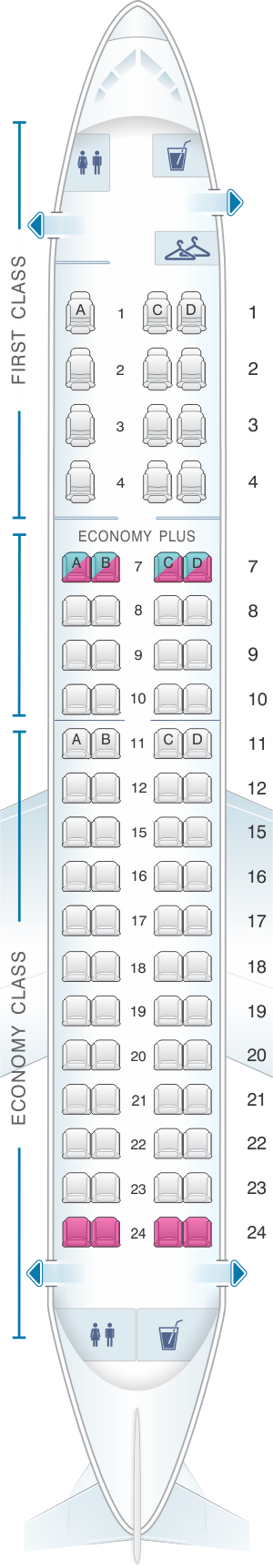 Plan De Cabine United Airlines Embraer EMB 175 SeatMaestro Fr