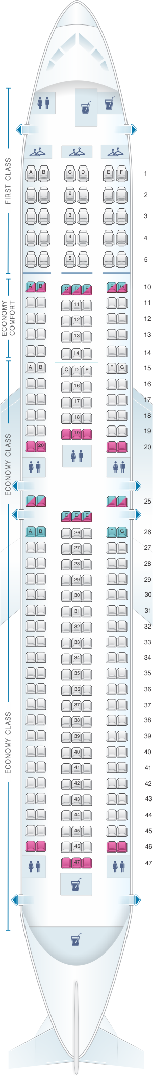 Plan De Cabine Delta Air Lines Boeing B767 300 76Q 76P SeatMaestro Fr