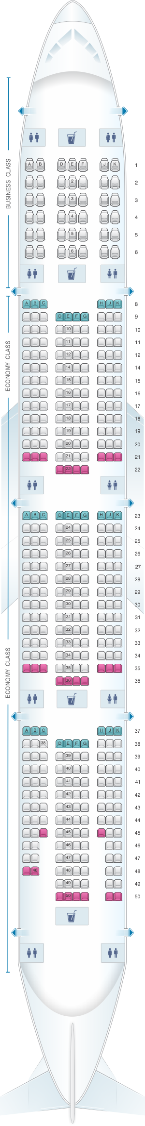 Plan De Cabine Emirates Boeing B777 300er Two Class Seatmaestrofr