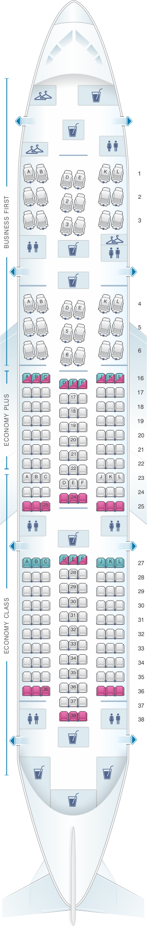 Plan de cabine United Airlines Boeing B787-8 | SeatMaestro.fr