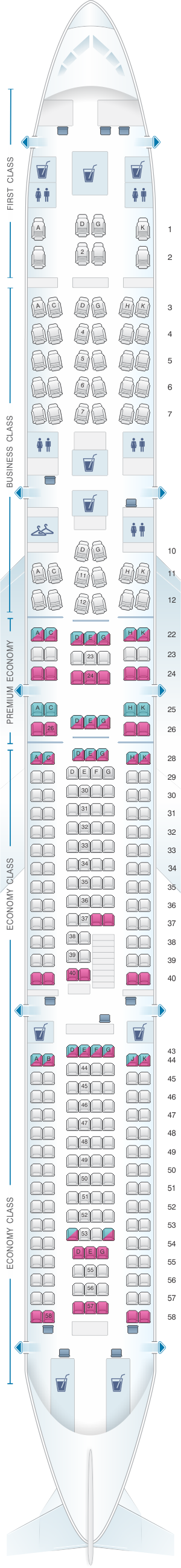 Plan De Cabine Lufthansa Airbus A340 600 297pax Seatmaestro Fr