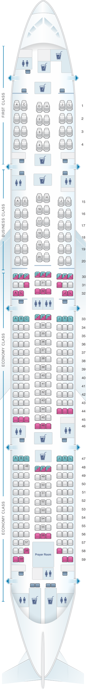 Plan De Cabine Saudi Arabian Airlines Boeing B777 300ER (77W ...