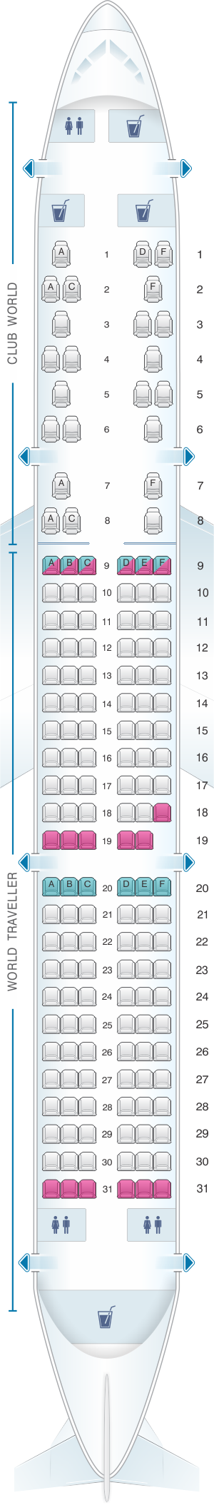 Plan De Cabine British Airways Airbus A321 Worldwide Seatmaestro Fr