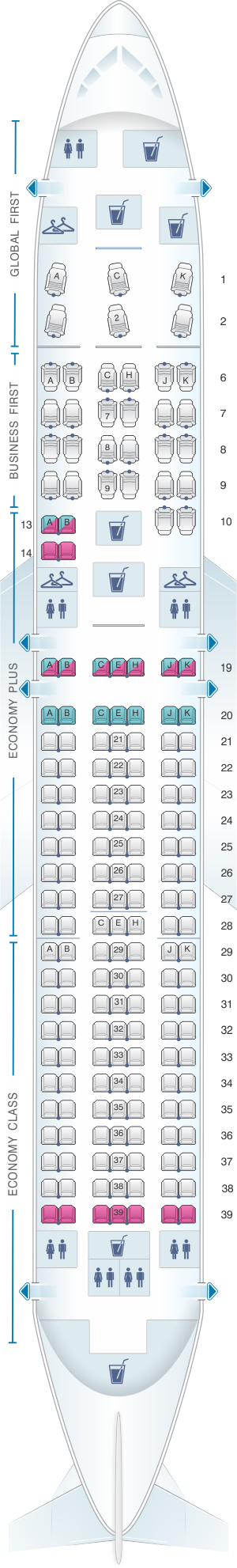 Plan de cabine United Airlines Boeing B767 300ER - version 1 ...