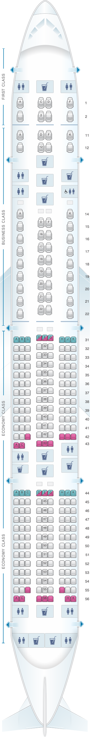 Plan de cabine Singapore Airlines Boeing B777 300ER three class ...