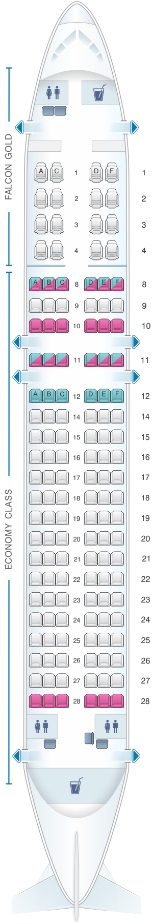 Plan De Cabine Gulf Air Airbus A320 200 Seatmaestro Fr