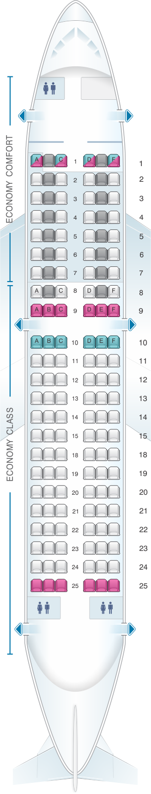 Plan de cabine Alitalia Airlines - Air One Airbus A319 | SeatMaestro.fr