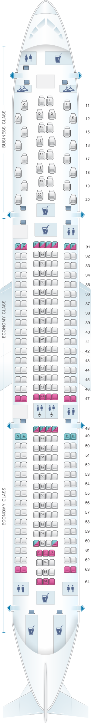 Plan De Cabine Hainan Airlines Airbus A330 300 Seatmaestro Fr