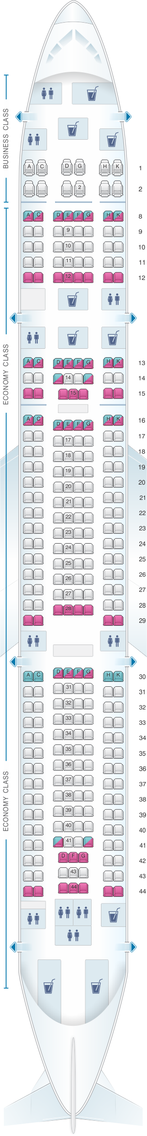 Plan De Cabine Hi Fly Airbus A340 300 Tqm 300pax Seatmaestro Fr