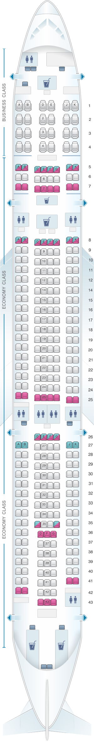 a330 airbus fiji airways 300 seat map plan cabine seatmaestro fr avión mapa plano asientos del es seatmap key