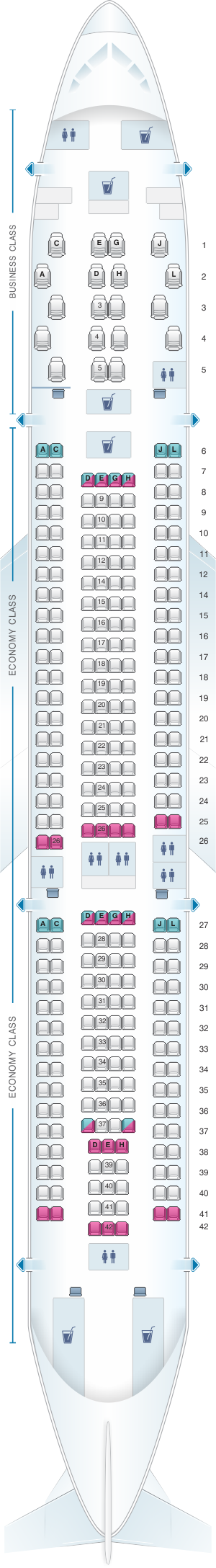 Plan De Cabine Iberia Airbus A330 200 Seatmaestro Fr