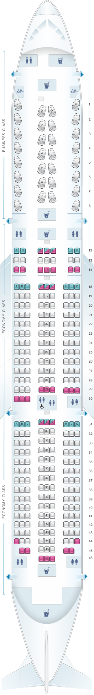 Plan de cabine Air Canada Boeing B787-9 (789) North America ...