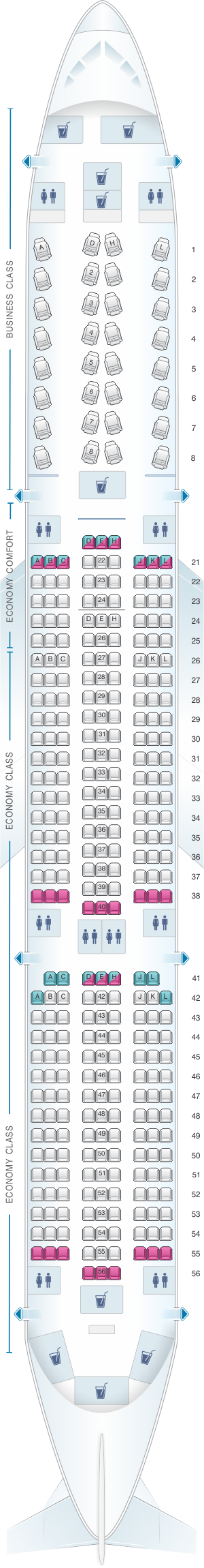 Plan de cabine Finnair Airbus A350 900 Config.2 | SeatMaestro.fr