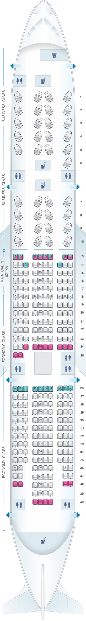 American Airlines Boeing 777 Seat Map 