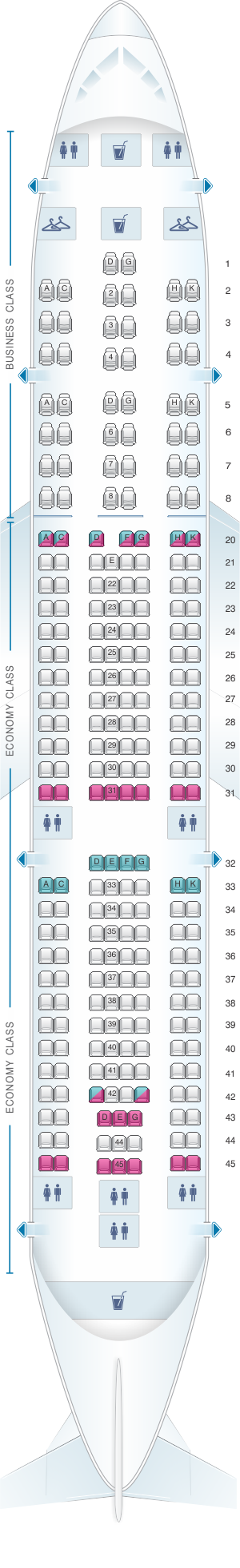 Airbus a330 200 turkish airlines схема салона