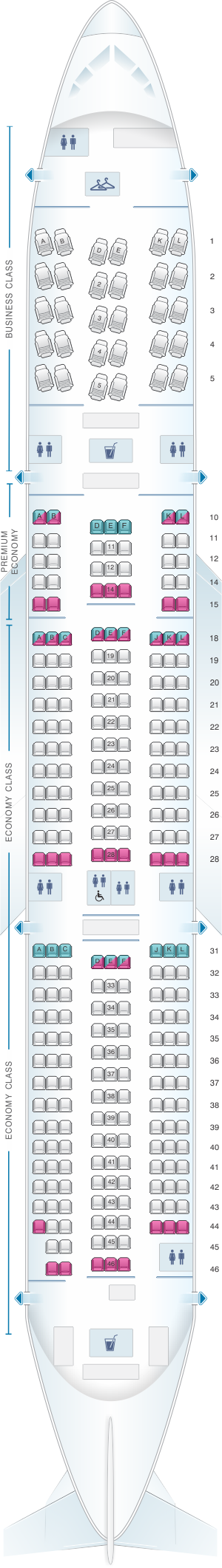 Plan De Cabine Air Tahiti Nui Boeing B787 9 Seatmaestro Fr