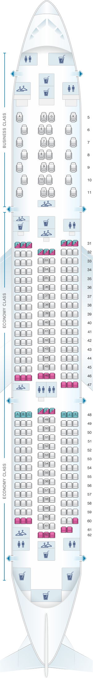 Plan de cabine China Southern Airlines Boeing B787 9 (78W)  SeatMaestro.fr