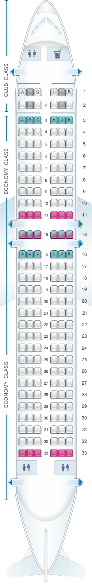 План самолета airbus a320