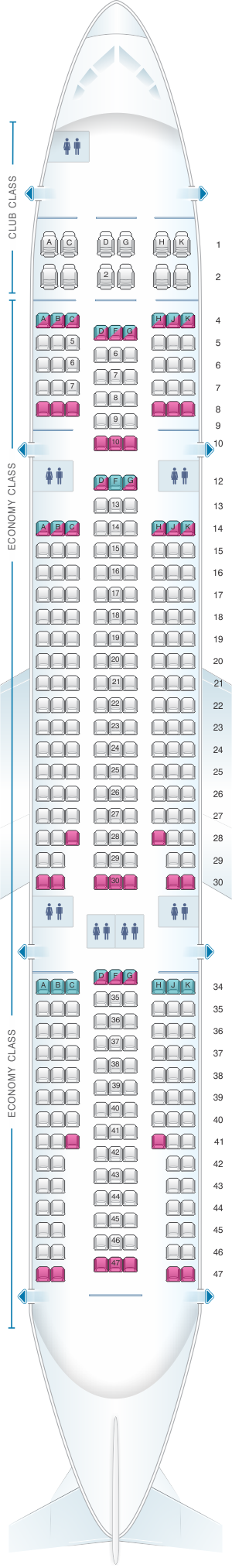 Mapa De Asientos Air Transat Airbus A330 300 346pax Plano Del Avion Images